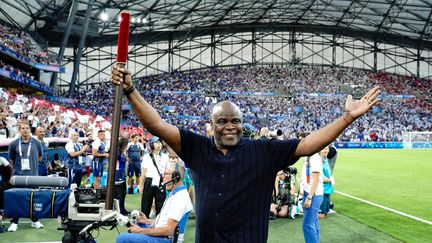 Basile Boli, le 25 juillet 2024, à Marseille. (PANORAMIC - MAXPPP)