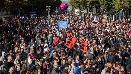 Manifestation contre la réforme du Code du travail à Paris, le 21 septembre 2017. (MAXPPP)