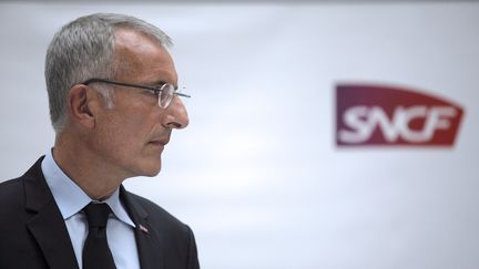 Le pr&eacute;sident de la SNCF, Guillaume Pepy, le 7 juillet 2014 &agrave; Paris.&nbsp; (MATTHIEU ALEXANDRE / AFP)