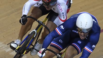 Quentin Lafargue à bloc pendant les Mondiaux 2015 à St-Quentin en Yvelines (LOIC VENANCE / AFP)