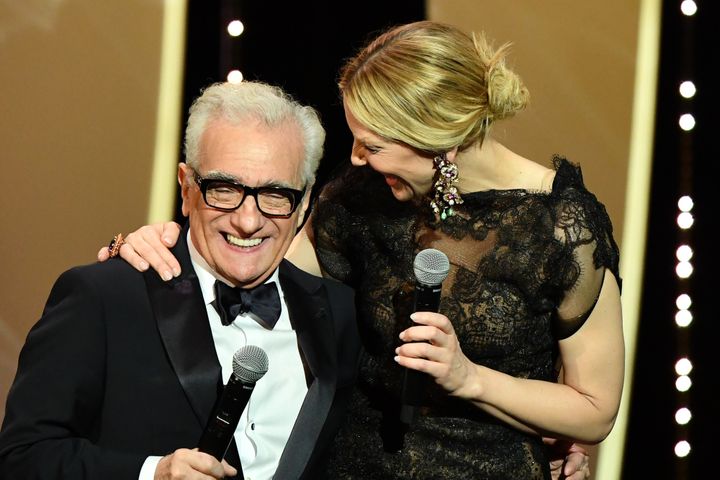 Martin Scorsese et Cate Blanchett en coeur ont déclaré ouvert le 71e Festival de Cannes. 
 (Alberto PIZZOLI / AFP)