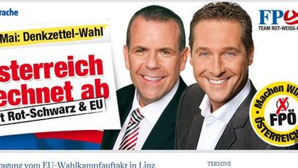 Affiche du FPÖ autrichien pour les européennes (copie écran du site du FPÖ) (FPÖ)