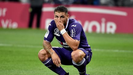 Andy Delort, alors joueur de Toulouse, le 15 septembre 2017.&nbsp; (REMY GABALDA / AFP)