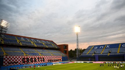 Le stade Maksimir de Zagreb en Croatie lors d'un entraînement de l'équipe de France à la veille du match contre la Croatie, le 13 octobre 2020. (FRANCK FIFE / AFP)