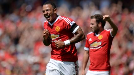 Le Mancunien Memphis Depay sera-t-il à la fête face à Liverpool ?  (OLI SCARFF / AFP)