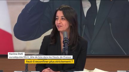 Karima Delli, eurodéputée EELV, tête de liste de la gauche pour les régionales dans les Hauts-de-France, invitée du 8H30 franceinfo, dimanche 28 mars 2021. (FRANCEINFO)