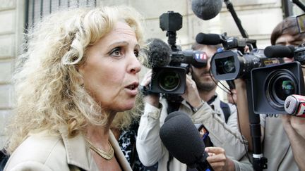 Mich&egrave;le Sabban, alors adjointe au maire d'Auxerre, s'exprime devant les journalistes au si&egrave;ge du PS &agrave; Paris, le 22 ao&ucirc;t 2006. (BERTRAND GUAY / AFP)