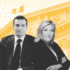 Eric Ciotti, Jordan Bardella et Marine Le Pen. (ASTRID AMADIEU / FRANCEINFO)