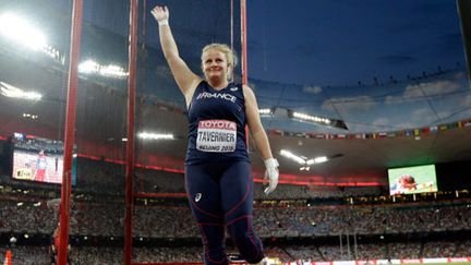 &nbsp; (Alexandra Tavernier médaille du bronze en marteau aux championnats du monde de Pékin  © SIPA/ Lee Jin-man)