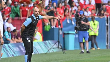 Javier Mascherano, entraineur de l'équipe olympique de foot masculin d'Argentine, lors du premier match des JO contre le Maroc, mercredi 24 juillet 2024. (FREDERIC CHAMBERT - PANORAMIC / PANORAMIC / DPPI via AFP)