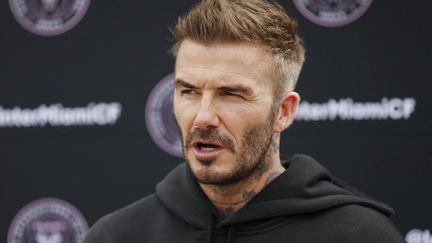 L'ancien footballeur anglais David Beckham, le 25 février 2021 à Fort Lauderdale, en Floride. (MICHAEL REAVES / AFP)