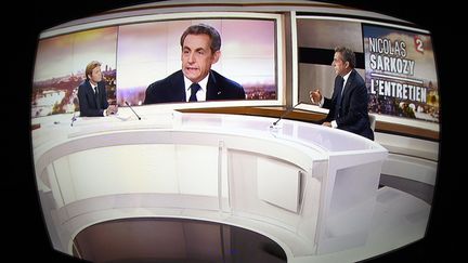 &nbsp; (Nicolas Sarkozy lors de son interview au JT de France 2. © Maxppp)