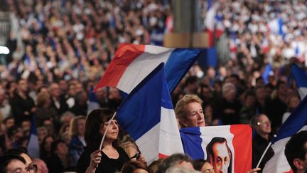 De 30 000 &agrave; 80 000 militants sont venus soutenir Nicolas Sarkozy &agrave; Villepinte&nbsp;(Seine-Saint-Denis), le dimanche 11 mars 2012.&nbsp; (ALFRED/SIPA)