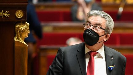 Le candidat à l'élection présidentielle Jean-Luc Mélenchon, le 1er mars 2022 à l'Assemblée nationale. (BERTRAND GUAY / AFP)