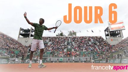 Lors du match entre Gaël Monfils et Pablo Cuevas.