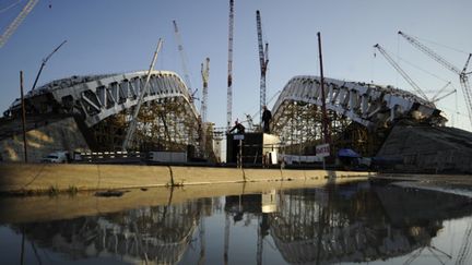 Le stade olympique de Sotchi. Il accueillera les cérémonies d'ouverture et de clôture des Jeux. (MIKHAIL MORDASOV / AFP)