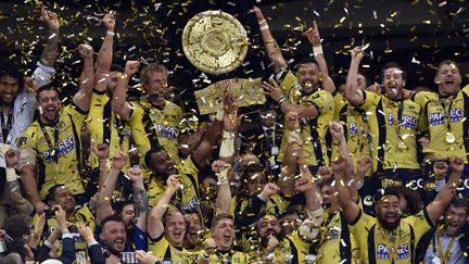 Clermont a remporté le championnat de France de rugby, le dimanche 4 juin 2017. (THIERRY ZOCCOLAN / AFP)