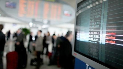 A l'aéroport de Roissy, les voyageurs doivent prendre leur mal en patience (AFP - THOMAS COEX)