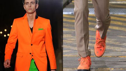 Ou encore le orange vif comme chez Moschino et Kenzo. (AFP / SIPA)