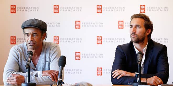 Yannick Noah avec le Directeur technique national, Arnaud Di Pasquale