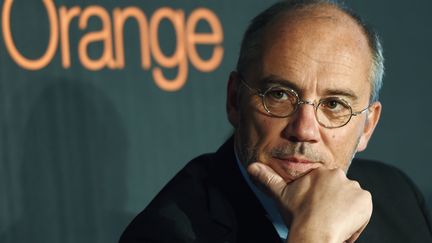 St&eacute;phane Richard, PDG d'Orange, &agrave; Lyon (Rh&ocirc;ne), le 6 f&eacute;vrier 2014. (PHILIPPE DESMAZES / AFP)