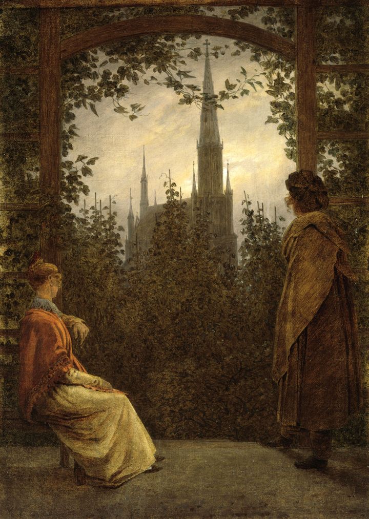 Caspar David Friedrich, La Tonnelle de jardin, 1818, Bayerische Staatsgemëldesammlungen, Neue Pinakothek, Munich, Allemagne
 (BPK, Berlin, Dist. RMN-Grand Palais / image BStGS)