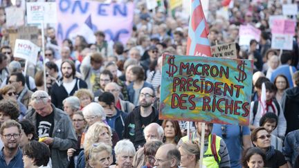 Une manifestation à Paris, le 23 septembre 2017. (GEOFFROY VAN DER HASSELT / AFP)