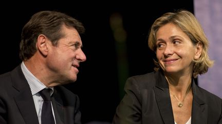 Valérie Pécresse et Christian Estrosi lors d'une réunion publique à Saint Mandé (Val-de-Marne), le 23 octobre 2012. (MAXPPP)