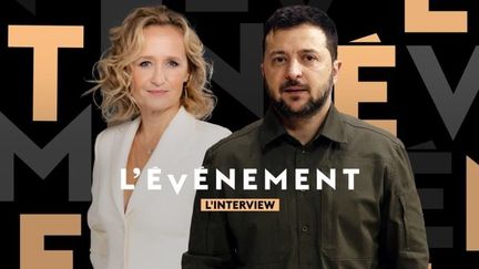 The Ukrainian President, Volodymyr Zelensky, granted an exclusive interview to Caroline Roux.  It will be broadcast on October 10, 2023 in the show "The Event, the interview".  (FRANCE TELEVISIONS)