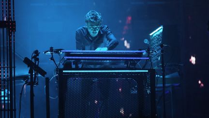 Jean-Michel Jarre en concert pour la mer Morte à Massada (Israël) le 7 avril 2017.
 (Menahem Kahana / AFP)