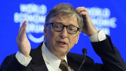 L'homme d'affaires Bill Gates, lors du Forum économique mondial, à Davos (Suisse), le 19 janvier 2017. (GIAN EHRENZELLER / KEYSTONE)