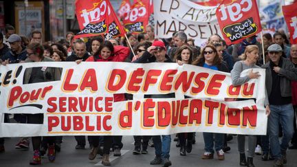 Manifestation des enseignants à Marseille (Bouches-du-Rhône), le 12 novembre 2018. (AFP)