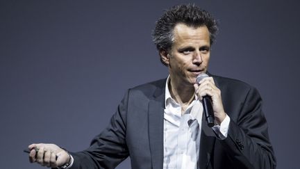 Arthur Sadoun prononce un discours lors du salon VivaTech à Paris, France, le 24 mai 2018. (ETIENNE LAURENT / EPA)