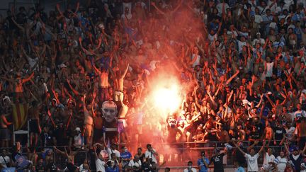 Premier match en présence de spectateurs dans les tribunes du stade Vélodrome de Marseille depuis le début de la pandémie de Covid-19. (SPEICH FRÉDÉRIC / MAXPPP)