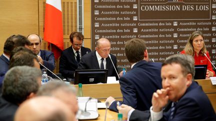 Le ministre de l'Intérieur, Gérard Collomb, le 23 juillet 2018 devant la commission des lois de l'Assemblée nationale. (PHILIPPE WOJAZER / REUTERS)