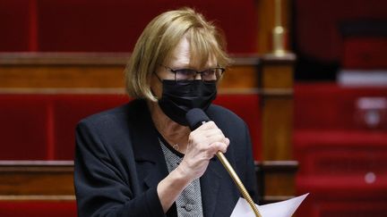 Marie-George Buffet, à l'Assemblée nationale, le 23 novembre 2021. (THOMAS SAMSON / AFP)