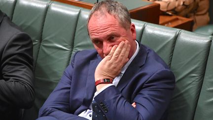 Le Premier ministre adjoint australien, Barnaby Joyce, assiste à une séance parlementaire, le 25 octobre 2017, à Canberra (Australie). (REUTERS)