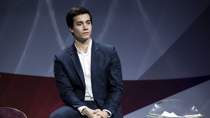 Pierre Person, lors de la première convention du mouvement La Jeunesse avec Macron, le 17 mars 2018. (VINCENT ISORE / MAXPPP)