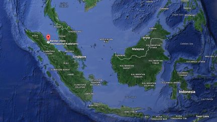 Capture d'écran d'une carte Google Maps pointant l'aéroport de Kualanamu, sur l'île de Sumatra, en Indonésie.&nbsp; (GOOGLE MAPS)