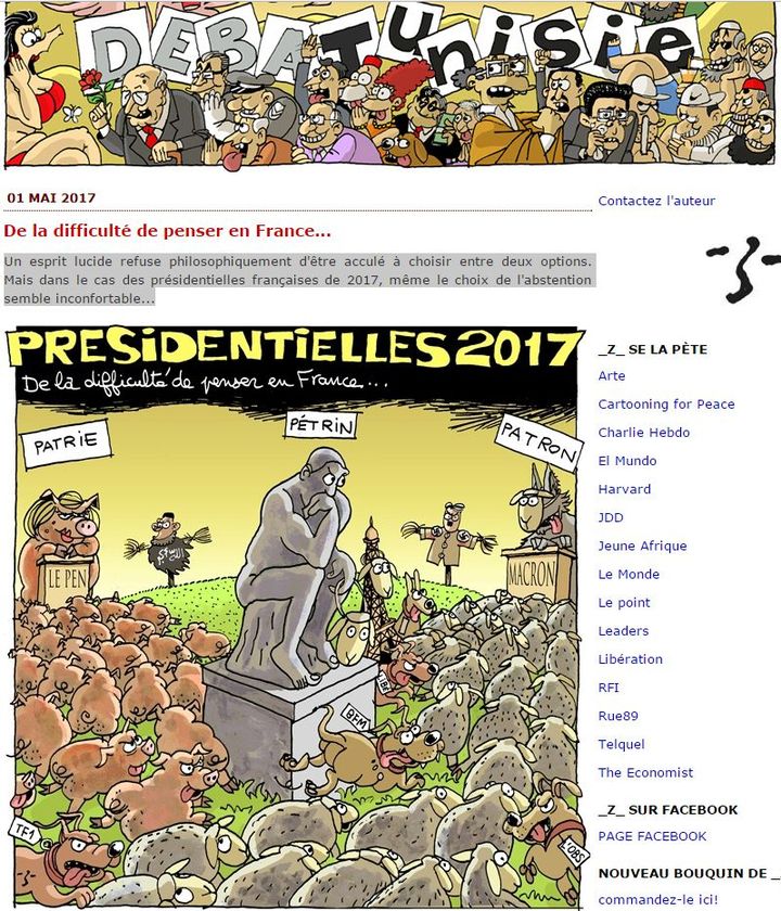 Z commente la présidentielle française (capture d'écran du site debatunisie.com). (DR (capture d&#039;écran du site debatunisie.com))