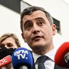 Le ministre de l'Intérieur, Gerald Darmanin, le 15 février 2021 à Annemasse (Haute-Savoie). (PHILIPPE DESMAZES / AFP)