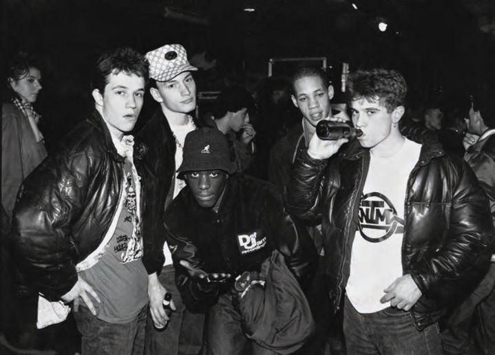 Solo (au centre) avec Colt, Dehy, Joey, Kool Shen, Globo, 1987. (YOSHI OMORI)