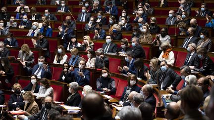 Séances de questions au gouvernement à l'Assemblée nationale, le 22 février 2022. (ALEXIS SCIARD / MAXPPP)