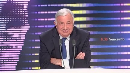 Gérard Larcher, président LR du Sénat, était jeudi 12 mai l’invité du 8h30 franceinfo.&nbsp; (FRANCEINFO / RADIOFRANCE)