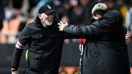 L'entraîneur de Brest Éric Roy, lors du match de football entre le FC Lorient et le Stade Brestois 29, le 31 mars 2024. (LOIC VENANCE / AFP)