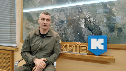 Vitali Klitschko, le maire de Kiev, a répondu aux questions de franceinfo en février 2024. (FRANCE INFO / RADIOFRANCE)