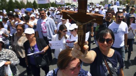 Manifestation de soutien aux chr&eacute;tiens d'Irak &agrave; Arbil&nbsp;(Irak), le 24 juillet 2014. ( REUTERS )