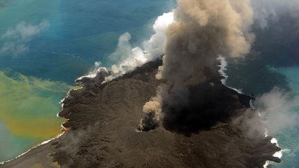 L'&icirc;lot volcanique, au large du Japon, le 23 juillet 2014. (JAPAN COAST GUARD / AFP)