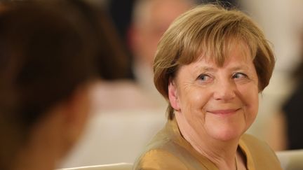 L'ex-chancelière allemande Angela Merkel lors d'un banquet à Berlin (Allemagne), le 29 mars 2023. (IAN VOGLER / AFP)