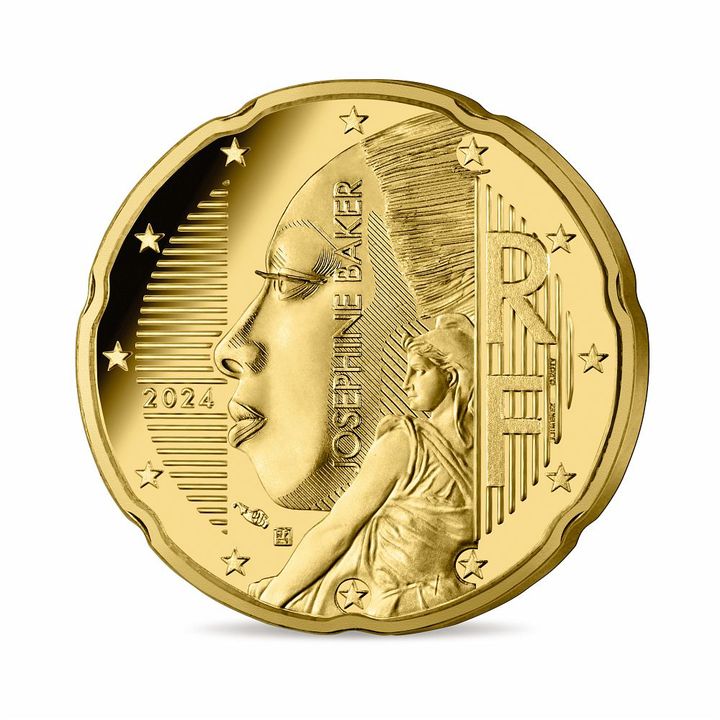 La face des nouvelles pièces de 20 centimes d'euros à l'effigie de Josephine Baker seront mises en circulation en 2024. (MONNAIE DE PARIS)